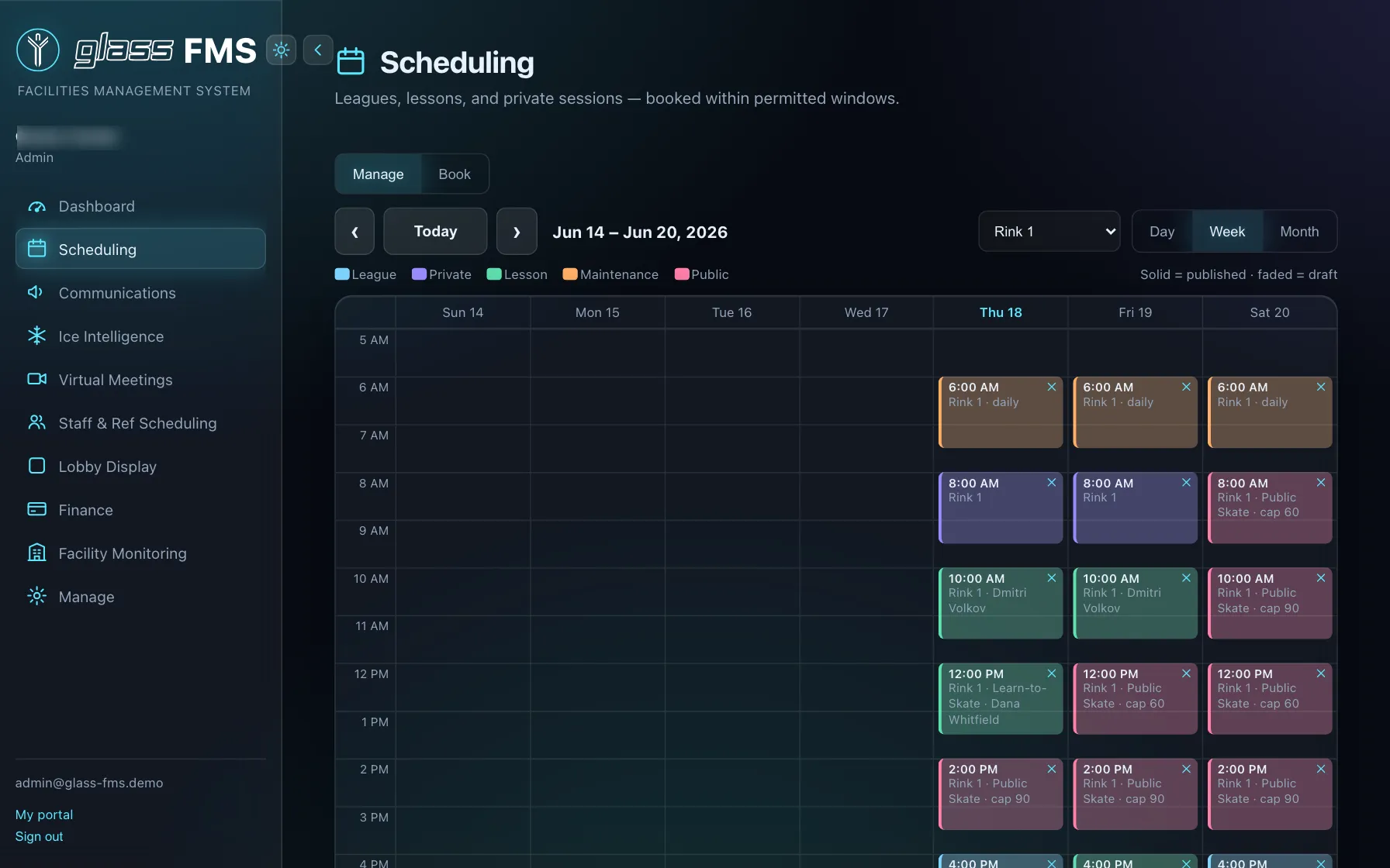 Schedule the ice